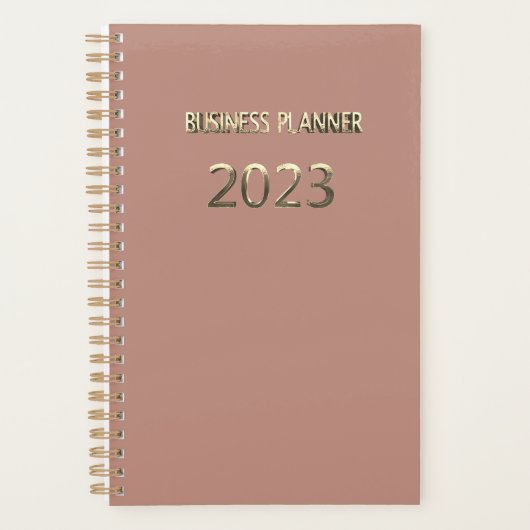 Business Planner 2023 Blush Rose Gold Typography (Devant)