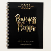 Business Planner 2023 Script noir et or moderne (Devant)