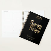 Business Planner 2024 Script noir et or moderne (Devant avec enveloppe)