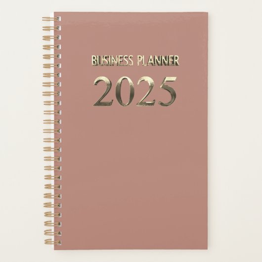 Business Planner 2025 Blush Rose Gold Typography (Devant)