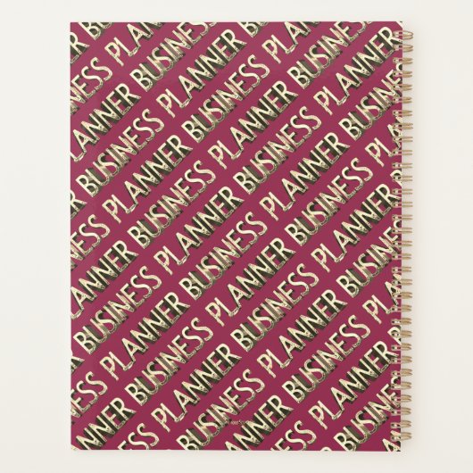Business Planner Pink Red Gold Typographie Motif (Dos)