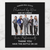 Business Powered on Wine en uw verwijzingen Wijn Etiket (Enkel label)