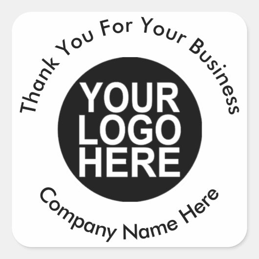 Business Professional Logo Bedankt Vierkante Sticker (Voorkant)