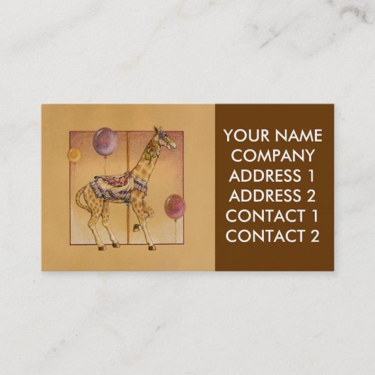 Business - Profile Card, - Carrousel Giraffe Visitekaartje (Voorkant)