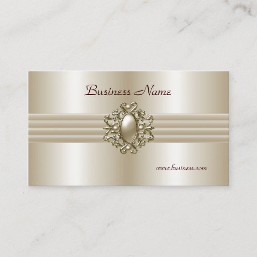 Business Profile Card Elegant Pearl Afbeelding Visitekaartje (Voorkant)