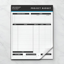 Business Project Budget Template Sheets Notepad Notitieblok