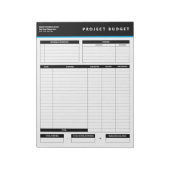 Business Project Budget Template Sheets Notepad Notitieblok (Gedraaid)
