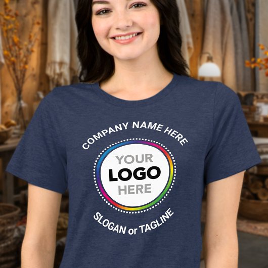 Business Promo T-Shirt for Circular Logo with Text