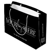 Business Promotion Custom Logo minimalist Black Groot Cadeauzakje (Achterkant Gekanteld)