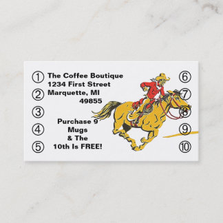 Business Punch Card Cowboy Horse Westerne stijl Klantenkaartje