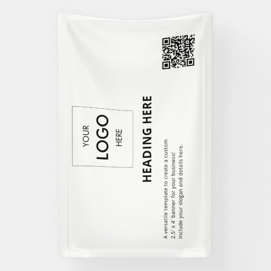 Business QR Code Advertising White Spandoek (Verticaal)