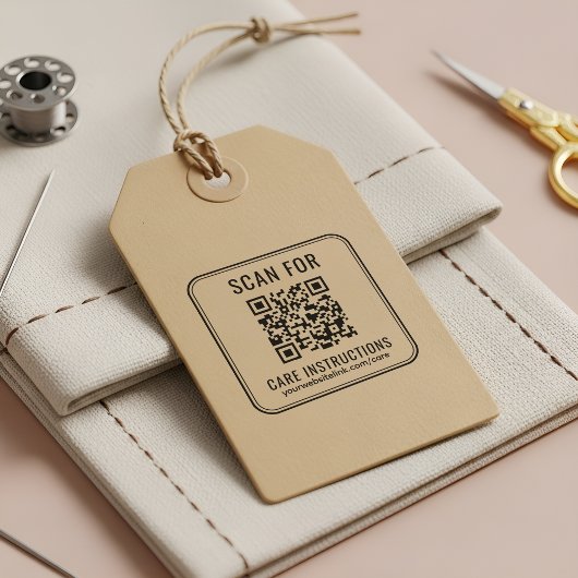 Business QR Code Care Instructions Website Zelfinktende Stempel