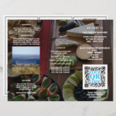 Business QR Code Cool photo foncé Tri-Fold Menu (Devant / Derrière)