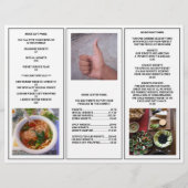 Business QR Code Cool photo foncé Tri-Fold Menu (Dos)