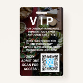 Business QR Code Dark Photo Cool Promo Event VIP Badge (Voorkant)