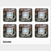 Business QR Code Dark Photo Cool Simple Promo Vierkante Sticker (Vel)
