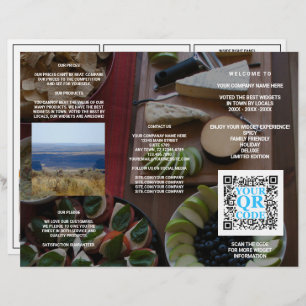Business QR Code Dark Photo Cool Tri Fold Menu