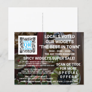 Business QR Code Donkere foto Aangepast Adverteren Briefkaart