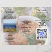 Business QR Code Light Photo Cool Tri-Fold Menu (Devant)
