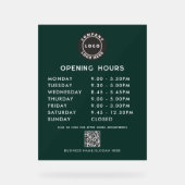 Business QR Code Logo Modern Opening Hours (Recto)