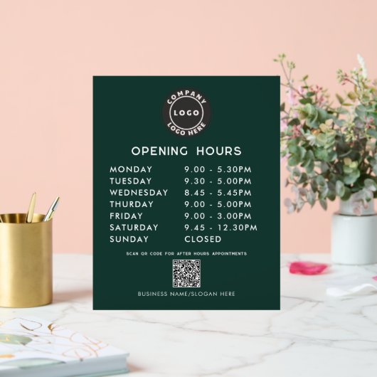 Business QR Code Logo Modern Opening Hours (Mariage)