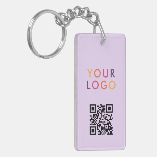 Business QR Code Logo Purple Sleutelhanger (Voorkant Links)