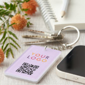 Business QR Code Logo Purple Sleutelhanger (Voorkant Rechts)