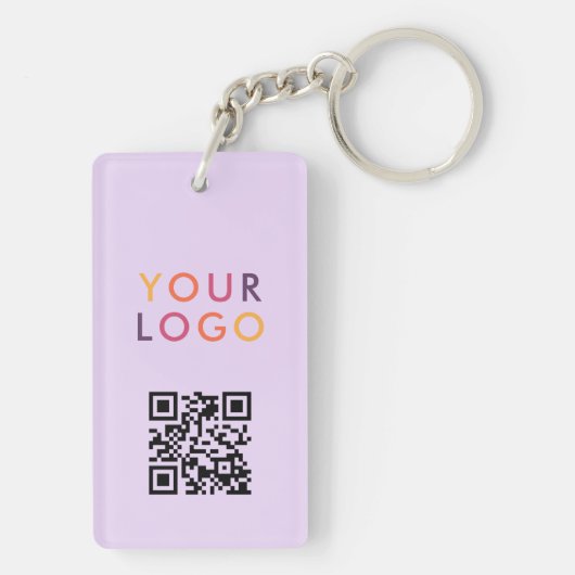 Business QR Code Logo Purple Sleutelhanger (achterkant)