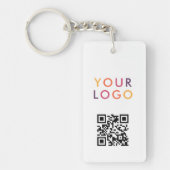 Business QR Code Logo White Sleutelhanger (Voorkant)