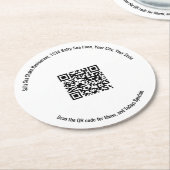 Business QR Code Minimalist Menu Custom Ronde Kartonnen Onderzetter (Gebogen)