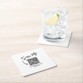 Business QR Code Scan Me Menu Custom Vierkante Kartonnen Onderzetter (Insitu)