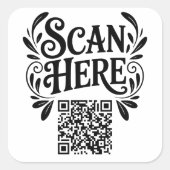 Business QR Code Vierkante Sticker (Voorkant)