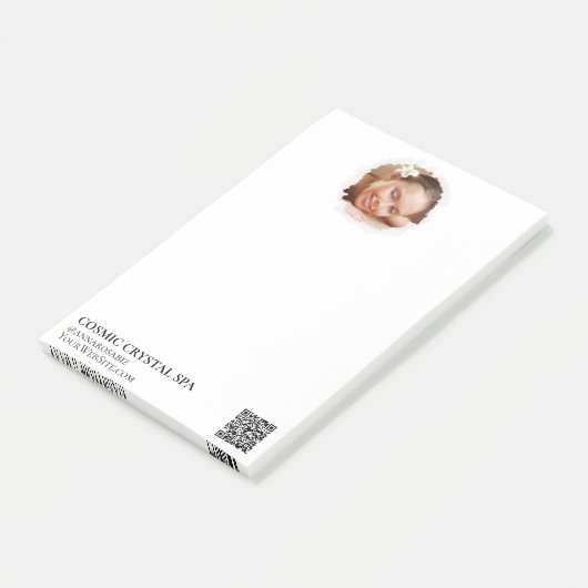 *~* Business QR Simple Minimal Photo Logo AP8 Post-it® Notes (Schuin)
