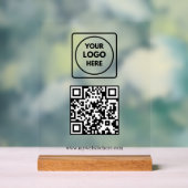 Business QR Website Logo Acrylic Sign (Neutre)
