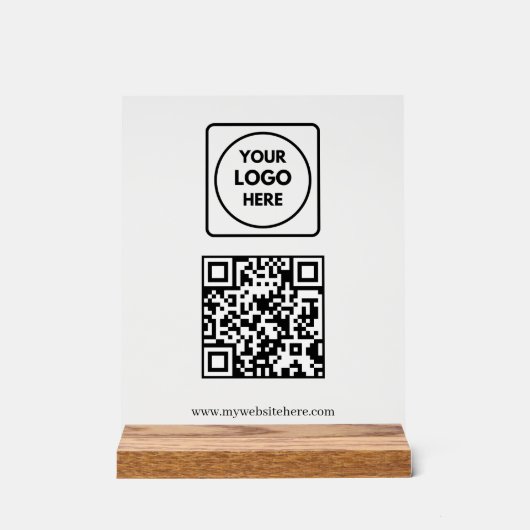 Business QR Website Logo Acrylic Sign (Recto)