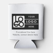 Business Rectangle Logo Text Promo QR Code Blikjeskoeler (Voorkant)
