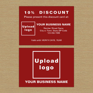 Business Red Discount Kaart Kortingskaartje