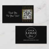 Business Review Custom QR Code Link Logo Visitekaartje (Voorkant / Achterkant)