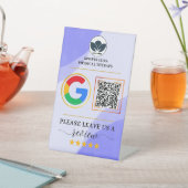 Business Review Sign - Aangepaste QR-code met Logo Reclamebord Met Voetstuk (Insitu)