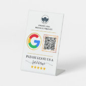 Business Review Sign - Aangepaste QR-code met Logo Reclamebord Met Voetstuk (Voorkant)