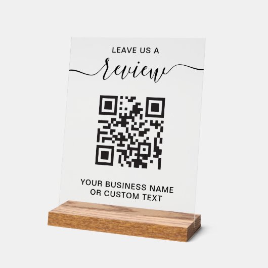 Business Review With QR Code Acryl Bord (Hoek)