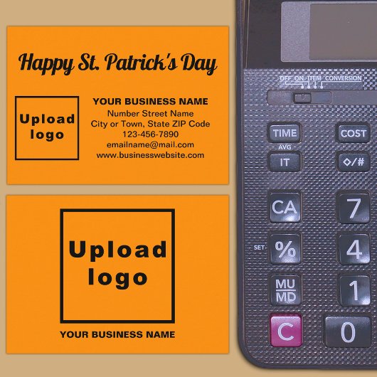 Business Saint Patrick Greeting on Oranje Color Informatiekaartje