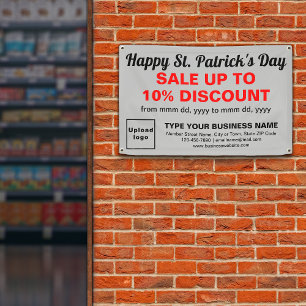Business Saint Patrick Sale op grijze rechthoek Spandoek