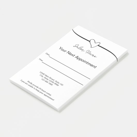 Business Salon Zwart Wit Uw volgende afspraak Post-it® Notes (Schuin)