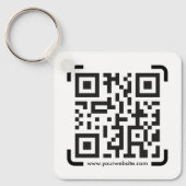 Business Scan me QR Code Website Modern Simple Sleutelhanger (Voorkant)