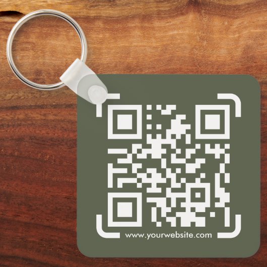 Business Scan me QR Code Website Modern Simple Sleutelhanger (Voorkant)