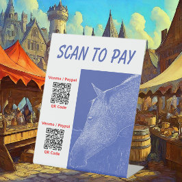 Business Scan om hier 2 QR Codes Pedestal Sign te Reclamebord Met Voetstuk