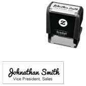 Business Script Handtekening Naam Taaktitel Sjablo Zelfinktende Stempel (In situ)