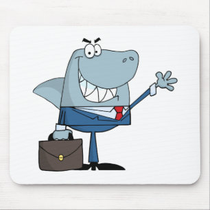 Business Shark Waving a Greeting Muismat