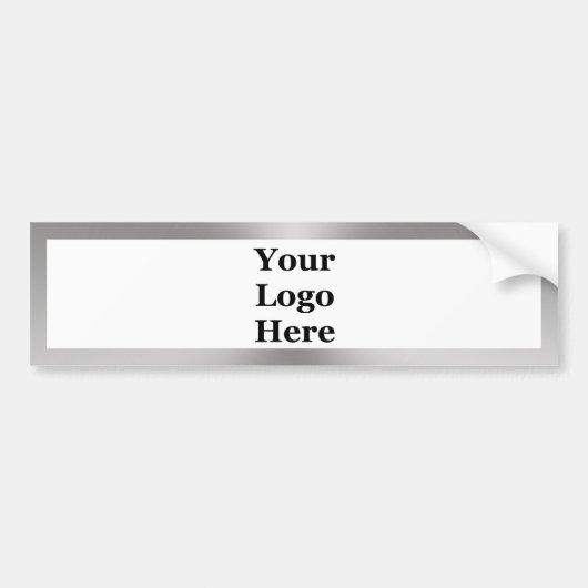 Business Silver en White Uw Logo Hier Sjabloon Bumpersticker (Voorkant)